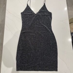 H&M Black Glitter Dress, 6